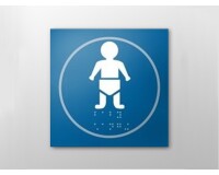 Plaque de porte BEBE NURSERIE - relief et braille  - Bleu
