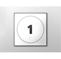 Plaque de porte NUMERO 1 - relief et braille
