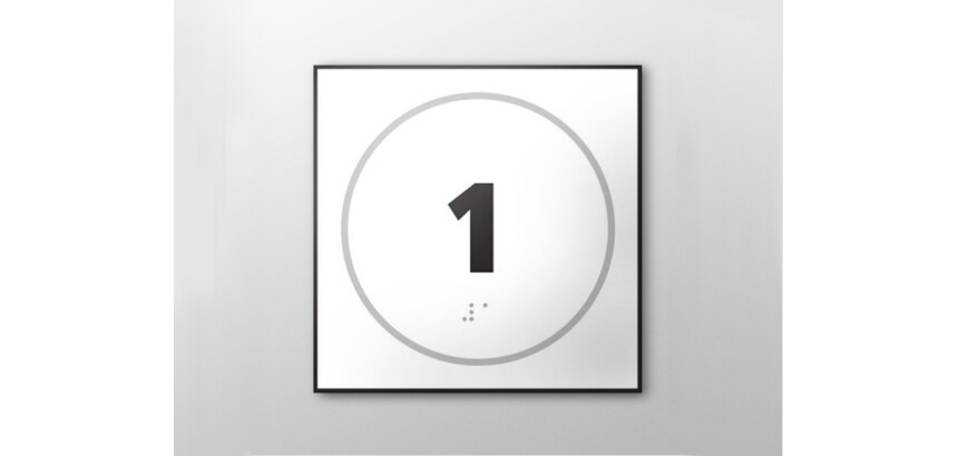 Plaque de porte NUMERO 1 - relief et braille