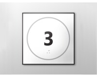 Plaque de porte NUMERO 3 - relief et braille  - Blanc
