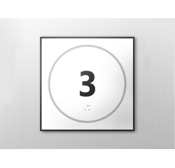 Plaque de porte NUMERO 3 - relief et braille