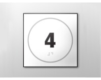 Plaque de porte NUMERO 4 - relief et braille