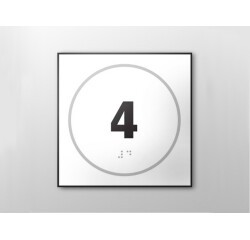 Plaque de porte NUMERO 4 - relief et braille