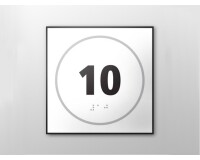 Plaque de porte NUMERO 10 - relief et braille