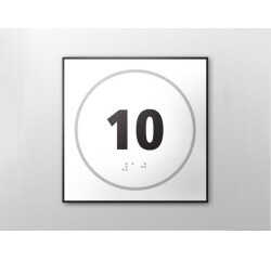 Plaque de porte NUMERO 10 - relief et braille