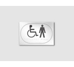 Panneau Picto PMR et HOMME en relief et braille