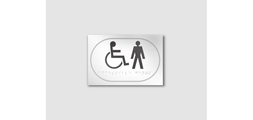Panneau Picto PMR et HOMME en relief et braille