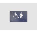 Panneau Picto PMR et HOMME en relief et braille