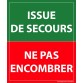 Panneau Issue de secours, ne pas encombrer - 300 x 250 mm