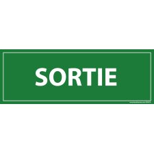 Panneau Sortie - fond vert