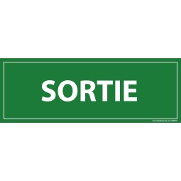 Panneau Sortie - fond vert