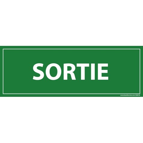 Panneau Sortie - fond vert