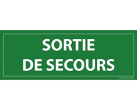 Panneau Sortie de secours - fond vert  - 350 x 125 - PVC