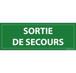 Panneau Sortie de secours - fond vert