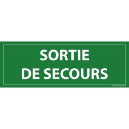 Panneau Sortie de secours - fond vert