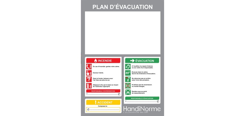 Poster plan d'évacuation personnalisable