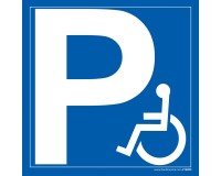 Panneau de stationnement - Parking PMR - Forme carrée - Aludibond  - 650 x 650 mm