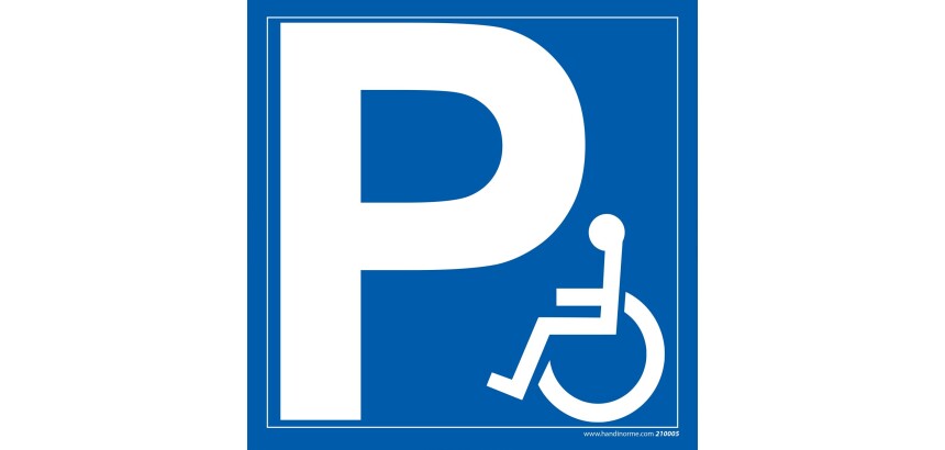Panneau de stationnement - Parking PMR - Forme carrée - Aludibond 650 x 650 mm