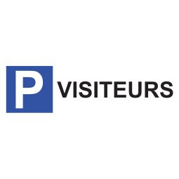 Panneau de parking en aluminium - P VISITEURS