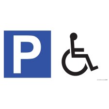 Panneau de parking en aluminium - P + symbole PMR