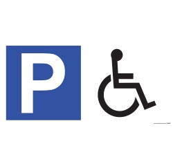 Panneau Parking en aluminium - P + symbole PMR