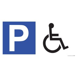 Panneau Parking en aluminium - P + symbole PMR