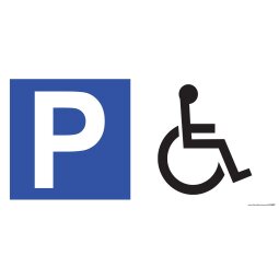 Panneau de parking en aluminium - P + symbole PMR