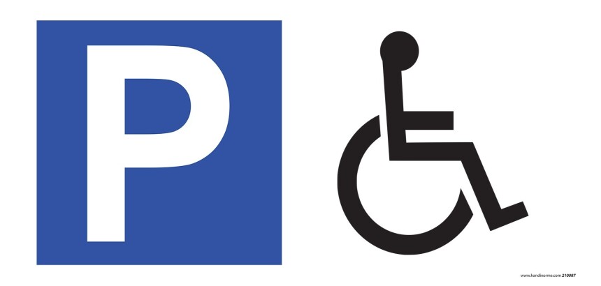 Panneau Parking en aluminium - P + symbole PMR