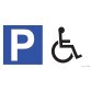 Panneau de parking en aluminium - P + symbole PMR