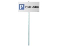 Kit panneau + poteau de parking - P VISITEURS