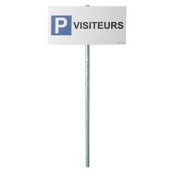 Kit panneau + poteau de parking - P VISITEURS
