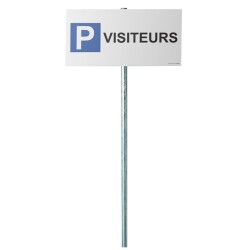 Kit panneau + poteau de parking - P VISITEURS