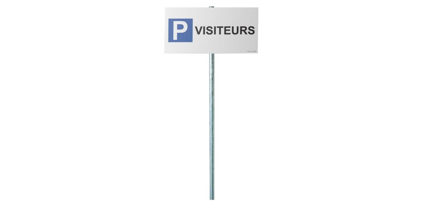 Kit panneau + poteau de parking - P VISITEURS