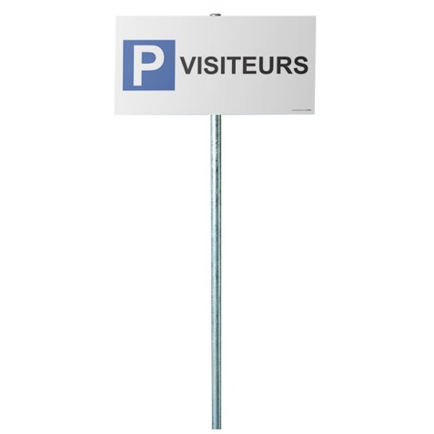 Kit panneau + poteau de parking - P VISITEURS