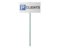 Kit panneau + poteau de parking - P CLIENTS  - Poteau Rectangulaire Blanc