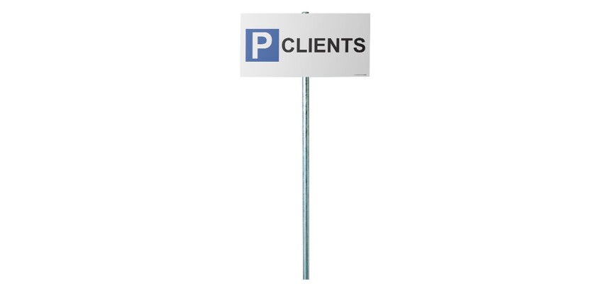 Kit panneau + poteau de parking - P CLIENTS