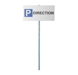 Kit panneau + poteau de parking - P DIRECTION  - Poteau Rectangulaire Blanc