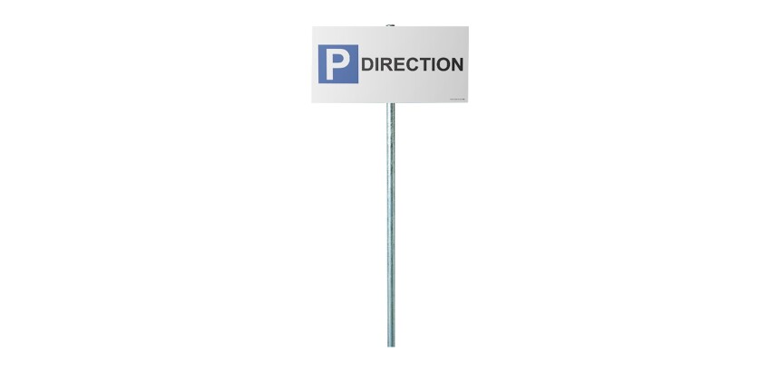 Kit panneau + poteau de parking - P DIRECTION  - Poteau Rectangulaire Blanc