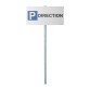 Kit panneau + poteau de parking - P DIRECTION  - Poteau Rectangulaire Blanc