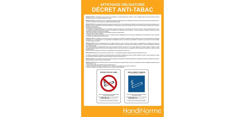 Affiche - Décret anti-tabac