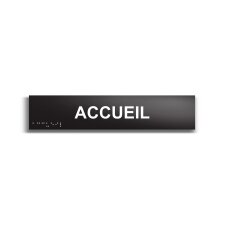 Accueil - Plaque de porte en braille et relief - 25 x 5cm