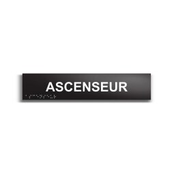 Ascenseur - Plaque de porte en braille et relief - 25 x 5cm