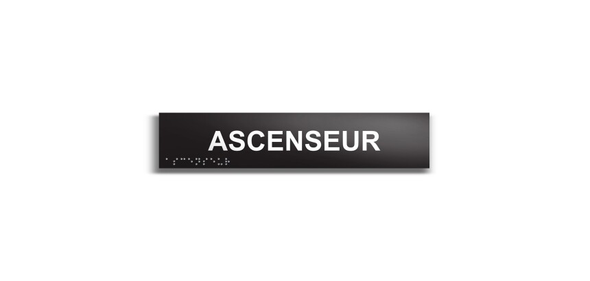 Ascenseur - Plaque de porte en braille et relief - 25 x 5cm