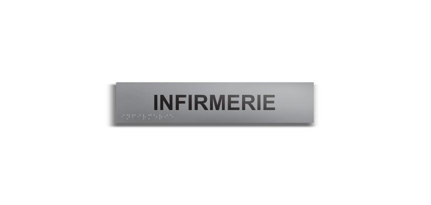 Infirmerie - Plaque de porte en braille et relief - 25 x 5cm