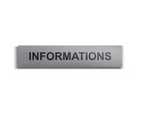 Informations - Plaque de porte en braille et relief - 25 x 5cm   - Gris