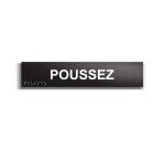 Poussez - Plaque de porte en braille et relief - 25 x 5cm