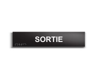 SORTIE - Plaque de porte en braille et relief - 25 x 5cm