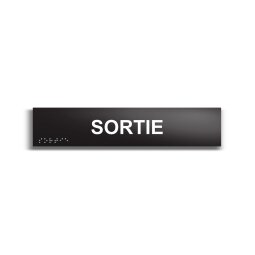 SORTIE - Plaque de porte en braille et relief - 25 x 5cm