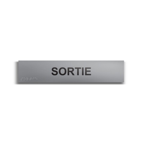 SORTIE - Plaque de porte en braille et relief - 25 x 5cm