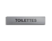 Toilettes - Plaque de porte en braille et relief - 25 x 5cm